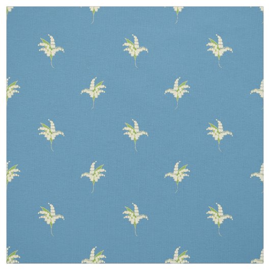 青のユリの谷の花の水玉模様 ファブリック (見本)