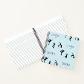 青のヨガポーズと文字パターン ノートブック (内部)