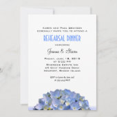 青のリハーサル結婚ディナーと白 招待状 (正面)