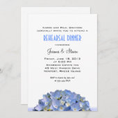 青のリハーサル結婚ディナーと白 招待状 (正面/裏面)
