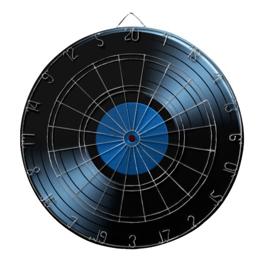 青のレトロのレコードのアルバム ダーツボード (正面)