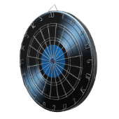 青のレトロのレコードのアルバム ダーツボード (正面右)