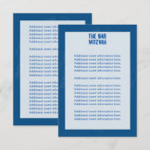 青のロック・バンドのバーの（ユダヤ教の）バル・ミツバー情報カード 出欠カード (正面/裏面)