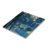 青のヴィンテージの日本のな夕べ タイル (側面)