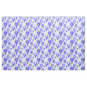 青のヴィンテージの熱気の気球 ファブリック (ファットクウォーター)