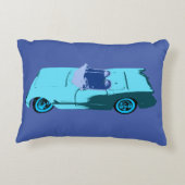 青のヴィンテージChevy アクセントクッション (裏面)