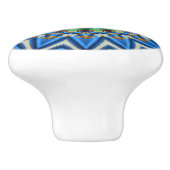 青の万華鏡のように千変万化するパターン セラミックノブ (側面)