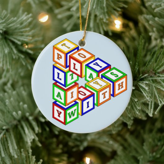 青の三角形の不可能建築 セラミックオーナメント (ツリー)