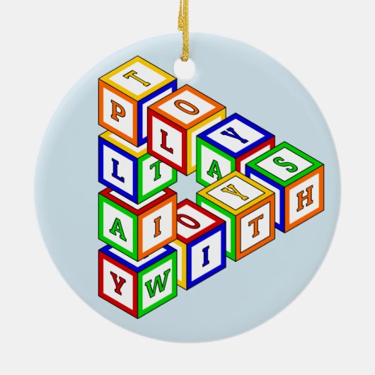 青の三角形の不可能建築 セラミックオーナメント (裏面)