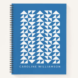 青の三角形の幾何学的パーソナライズされた形状 ノートブック