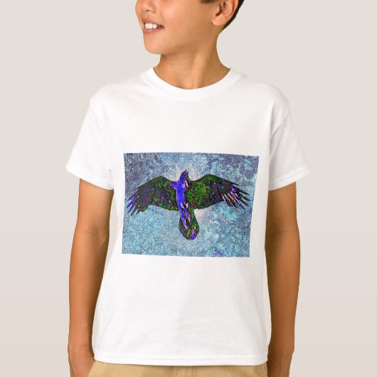 青の上に割り付けた色 Tシャツ (正面)