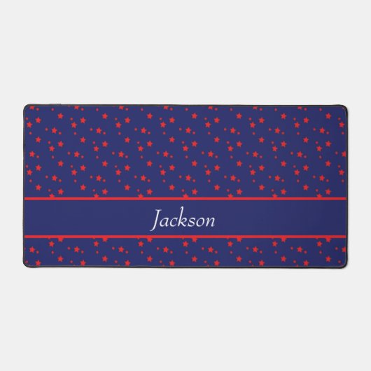 青の上に小さな赤い星 デスクマット (正面)