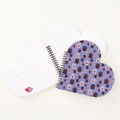 青の上に赤いハートを付けたポープリント ノートブック (内部)