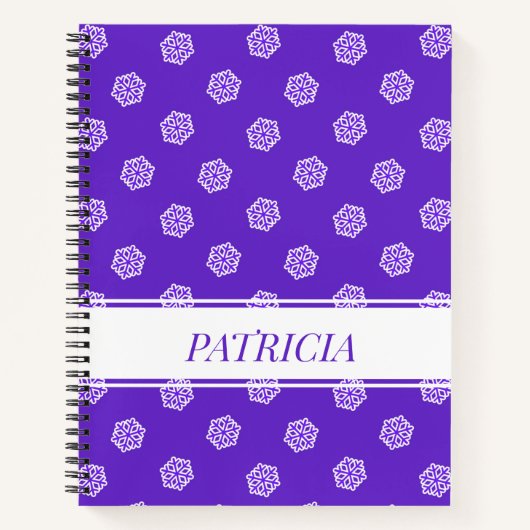 青の上に雪の模様 ノートブック (正面)