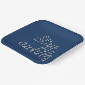 青の上航海のにロープを留める ペーパープレート (傾斜あり)