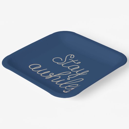 青の上航海のにロープを留める ペーパープレート (傾斜あり)