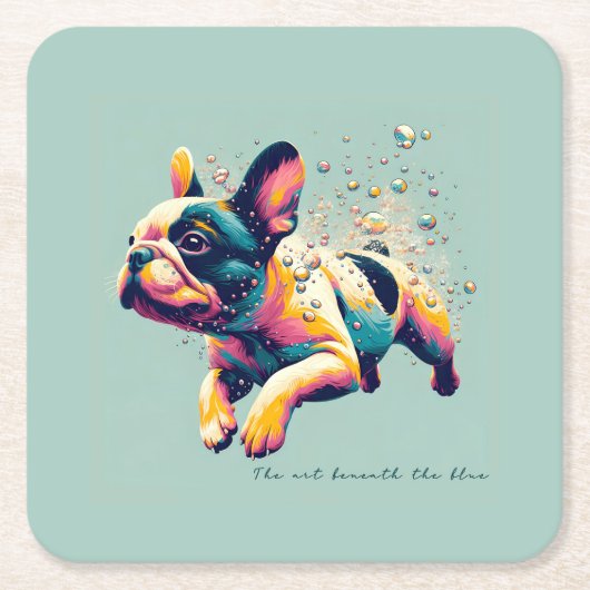青の下の芸術 スクエアペーパーコースター (正面)