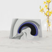 青の下：抽象芸術グレー、黒、青 カード (黄色い花)