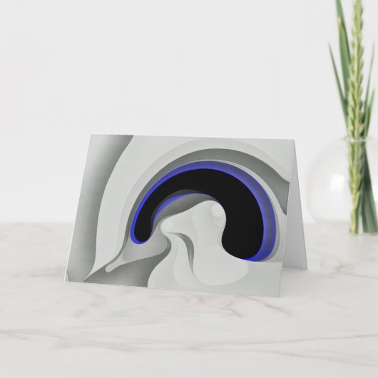 青の下：抽象芸術グレー、黒、青 カード (正面)