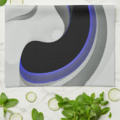 青の下：抽象芸術グレー、黒、青 キッチンタオル (折り畳み)