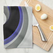 青の下：抽象芸術グレー、黒、青 キッチンタオル (四つ折り)