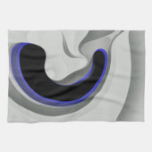 青の下：抽象芸術グレー、黒、青 キッチンタオル (横)