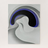 青の下：抽象芸術グレー、黒、青 ジグソーパズル (縦)