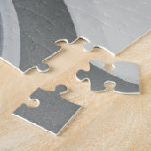 青の下：抽象芸術グレー、黒、青 ジグソーパズル (側面)