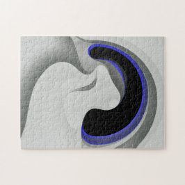 青の下：抽象芸術グレー、黒、青 ジグソーパズル