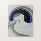 青の下：抽象芸術グレー、黒、青 ジグソーパズル (縦)