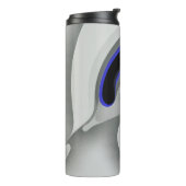 青の下：抽象芸術グレー、黒、青 タンブラー (回転左)