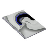 青の下：抽象芸術グレー、黒、青 ノートブック (右側)