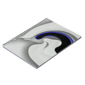 青の下：抽象芸術グレー、黒、青 ノートブック (左側)