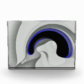 青の下：抽象芸術グレー、黒、青 フォトブロック (正面)