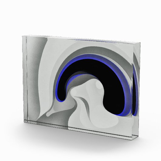 青の下：抽象芸術グレー、黒、青 フォトブロック (右)