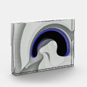 青の下：抽象芸術グレー、黒、青 フォトブロック (左)