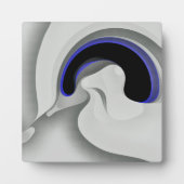 青の下：抽象芸術グレー、黒、青 フォトプラーク (正面)