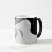 青の下：抽象芸術グレー、黒、青 モーフィングマグカップ (正面右)
