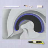 青の下：抽象芸術グレー、黒、青 薄葉紙 (クラフト)