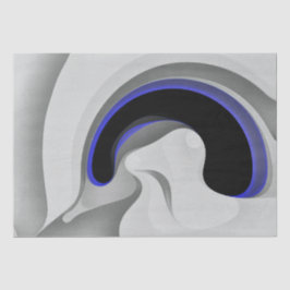 青の下：抽象芸術グレー、黒、青 薄葉紙