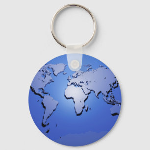 青の世界地図 キーホルダー