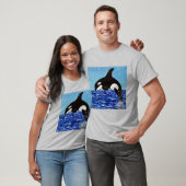青の中のシャチの絵 Tシャツ (ユニセックス)