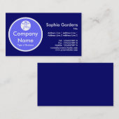 青の丸 – 濃い青 名刺 (正面/裏面)