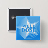 青の井戸によってできている星ボタンのバッジ 缶バッジ (正面&裏面)