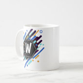 青の任意のイニシャルに変更 – W X Y Z コーヒーマグカップ (正面左)