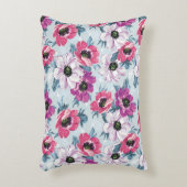 青の優雅色の花模様 アクセントクッション (正面(垂直))