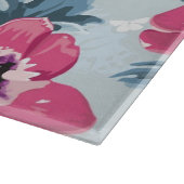 青の優雅色の花模様 カッティングボード (角)