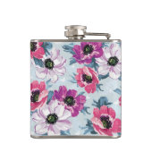 青の優雅色の花模様 フラスク (裏面)