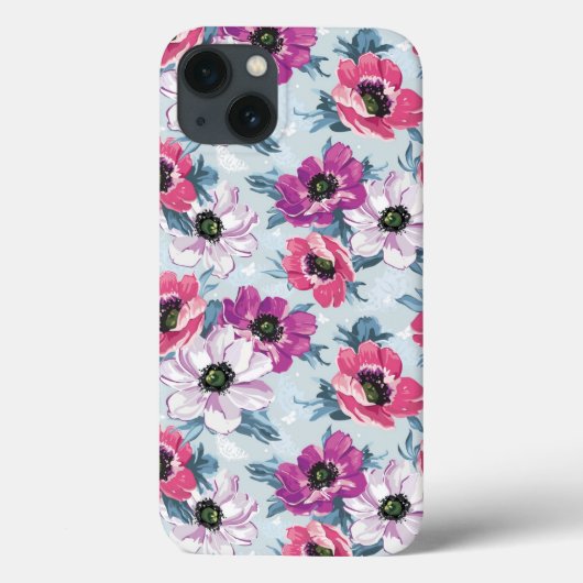 青の優雅色の花模様 Case-Mate iPhoneケース (裏面)
