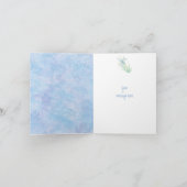 青の元の水彩画のトンボありがとう サンキューカード (内部)